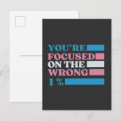 Je bent gefocust op de verkeerde 1 procent LGBT Tr Uitnodiging Briefkaart (Voorkant / Achterkant)