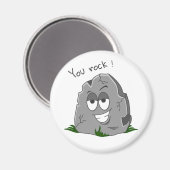 Je bent gek! Funny Grey Cartoon Stone Magneet (Voorkant / Achterkant)