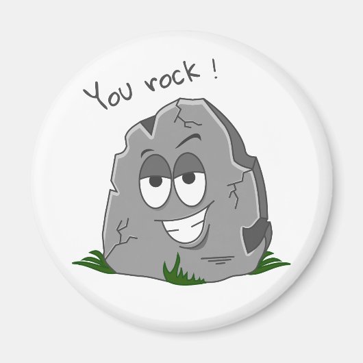 Je bent gek! Funny Grey Cartoon Stone Magneet (Voorkant)