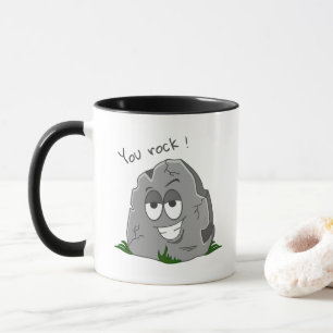 Je bent gek! Funny Grey Cartoon Stone Mok