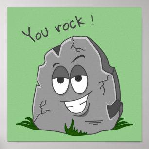 Je bent gek! Funny Grey Cartoon Stone Poster