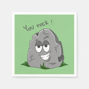 Je bent gek! Funny Grey Cartoon Stone Servet
