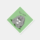 Je bent gek! Funny Grey Cartoon Stone Servet (Hoek)