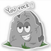 Je bent gek! Funny Grey Cartoon Stone Sticker (Voorkant)