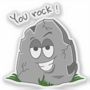 Je bent gek! Funny Grey Cartoon Stone Sticker