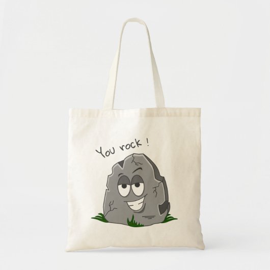 Je bent gek! Funny Grey Cartoon Stone Tote Bag (Voorkant)
