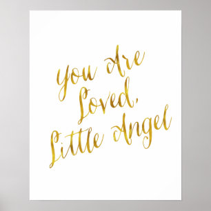 Je bent gek op Angel Quote Faux Gold Foil Poster