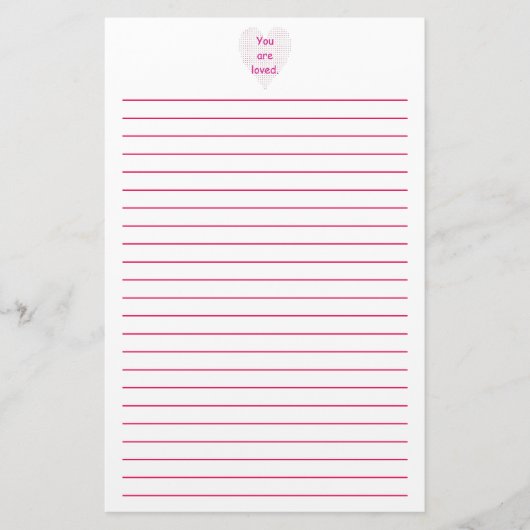 Je bent gek op Pointillism Heart-geblindeerde verh Briefpapier (Voorkant)