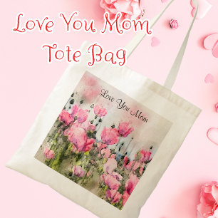 Je bent gek op Waterverf roze bloemen schilderen Tote Bag