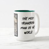 Je bent gek! tweekleurige koffiemok (Voorkant rechts)