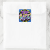 Je bent gek! vierkante sticker (Tas)