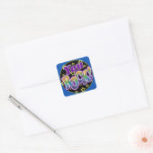 Je bent gek! vierkante sticker (Envelop)