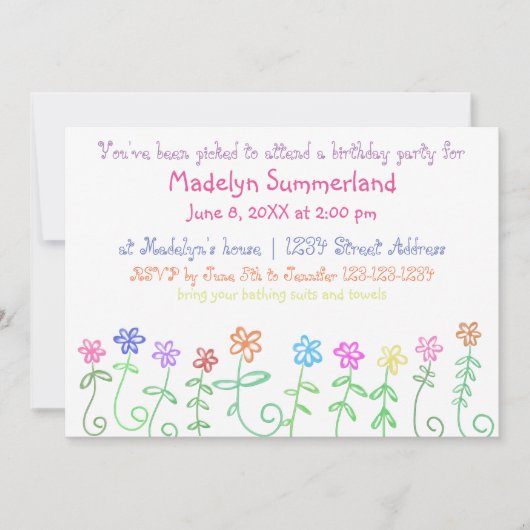 Je bent gekozen - 5x7 Meisjes verjaardagsuitnodigi Kaart (Voorkant)