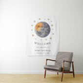 Je bent geliefd bij het Moon Stars Baby shower Wandkleed (In situ)