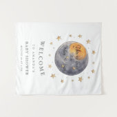 Je bent geliefd bij het Moon Stars Baby shower Wandkleed (Voorkant (horizontaal))