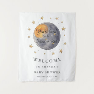 Je bent geliefd bij het Moon Stars Baby shower Wandkleed