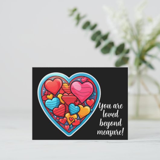 Je bent geliefd bij Valentijnsdag Love Hearts Briefkaart (Staand voorkant)