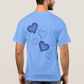 Je bent geliefd - blauwe harten T-shirt (Achterkant)