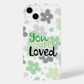 Je bent geliefd bloemen Aro Pride belettering iPhone Hoesje (Achterkant)