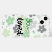 Je bent geliefd bloemen Aro Pride belettering iPhone Hoesje (Achterkant horizontaal)