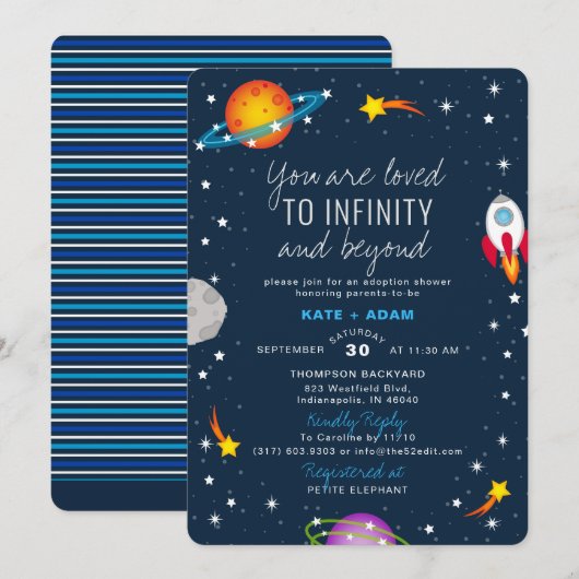 Je bent geliefd Boy Adoptie Baby shower Kaart (Voorkant / Achterkant)