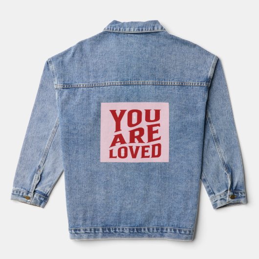Je bent geliefd denim jas voor Valentijnsdag Denim Jacket (Achterkant)