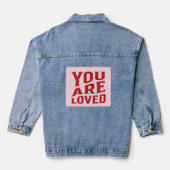 Je bent geliefd denim jas voor Valentijnsdag Jacket (Achterkant)
