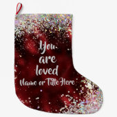 Je bent geliefd en gepersonaliseerd grote kerstsok (Voorkant)