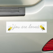 Je bent geliefd Honingbijen zwart en wit Bumpersticker (Op auto)