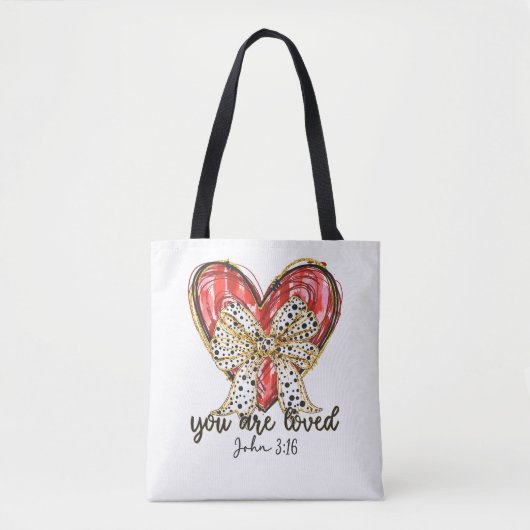 Je bent geliefd Johannes 3:16 Tote Bag (Voorkant)