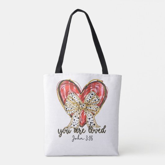 Je bent geliefd Johannes 3:16 Tote Bag (Achterkant)