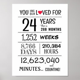 Je Bent Geliefd met Jaar Oud + Poster/Print Poster
