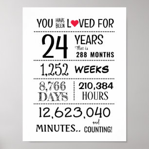 Je Bent Geliefd met Jaar Oud + Poster/Print Poster