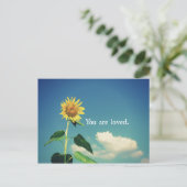 Je bent geliefd met Zonnebloem Briefkaart (Staand voorkant)