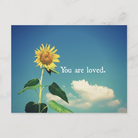 Je bent geliefd met Zonnebloem Briefkaart (Voorkant)