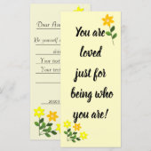 Je bent geliefd om wie je bent Geel (Voorkant / Achterkant)