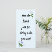 Je bent geliefd omdat je bent wie je bent Blauwe K (Staand voorkant)