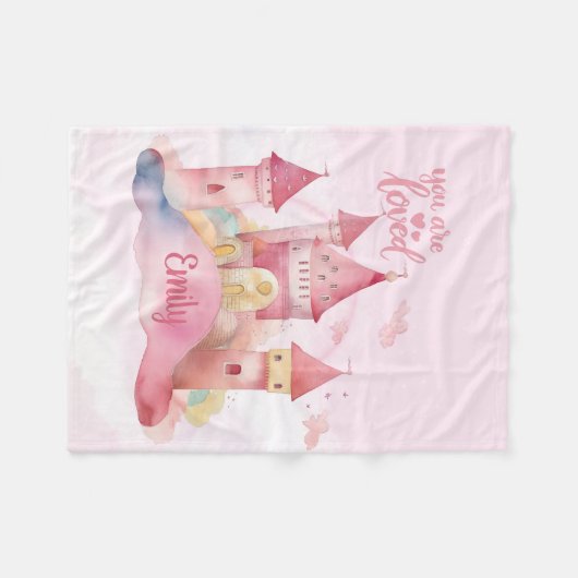 Je bent geliefd paleis op de Pink Cloud Fleece Deken (Voorkant (Horizontaal))