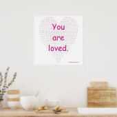 Je bent geliefd, pointillisme hart posters (Keuken)