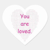 Je bent geliefd, pointillisme hart stickers (Voorkant)