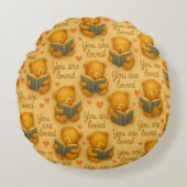 Je bent geliefd - Ronde Waterverf Beer Rond Kussen (Voorkant)