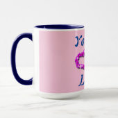 Je bent geliefd Roze Blauw Hart Koffie Mok (Links)
