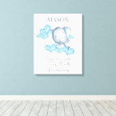 Je bent geliefd Schattige Baby Boy Elephant gepers Canvas Afdruk (Insitu (Houten vloer))