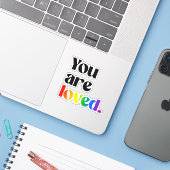 Je bent geliefd sticker (Laptop met iPhone)