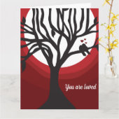 Je bent geliefd Tortelduifjes rood zwart Kaart (Gele Bloem)