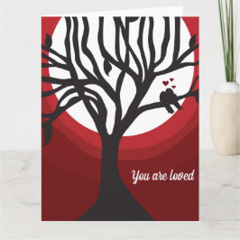 Je bent geliefd Tortelduifjes rood zwart Kaart