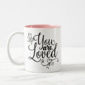 Je bent geliefd tweekleurige koffiemok (Links)