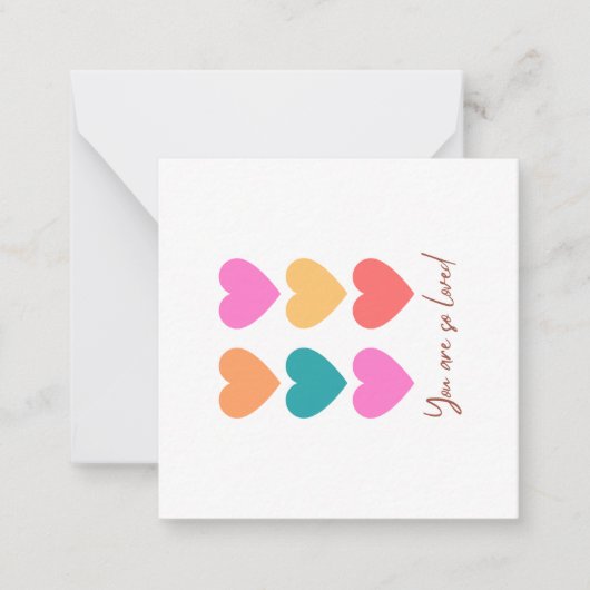 Je bent geliefd - Valentijnsdag Kaart Notitiekaartje (Voorkant)