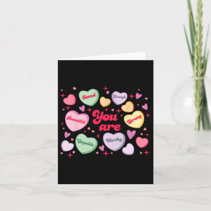 Je Bent Geliefd Waardig Genoeg Candy Heart Leraar  Kaart