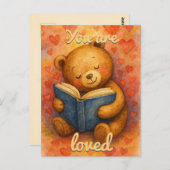 Je bent geliefd - Waterverf Boek & Hart Briefkaart (Voorkant / Achterkant)